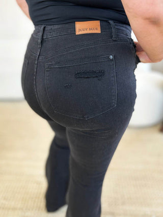 Judy Blue Full Size High Waist Distressed Flare Jeans - Just Believe Boutique