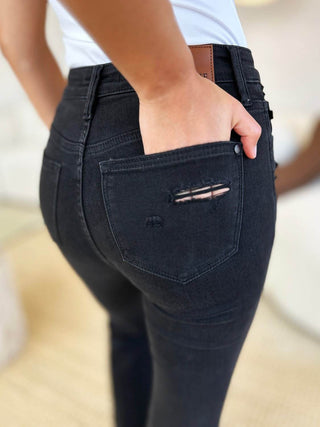 Judy Blue Full Size High Waist Distressed Flare Jeans - Just Believe Boutique