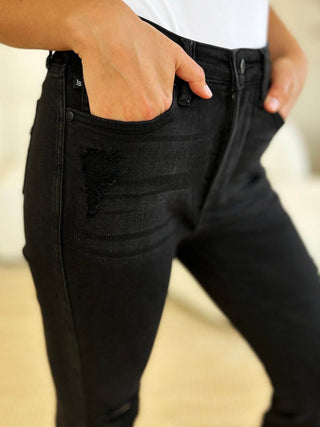 Judy Blue Full Size High Waist Distressed Flare Jeans - Just Believe Boutique