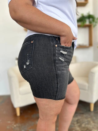 Judy Blue Full Size High Waist Rigid Magic Denim Shorts - Just Believe Boutique