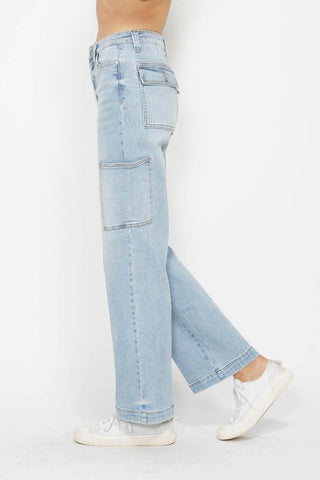 Judy Blue Full Size High Waist Straight Cargo Jeans - Just Believe Boutique