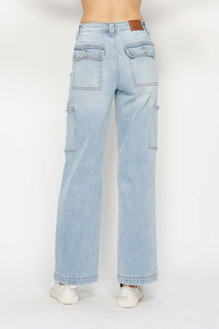 Judy Blue Full Size High Waist Straight Cargo Jeans - Just Believe Boutique