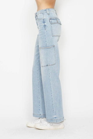 Judy Blue Full Size High Waist Straight Cargo Jeans - Just Believe Boutique