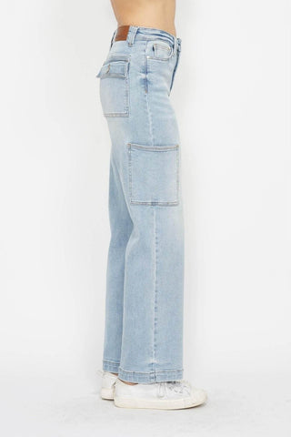 Judy Blue Full Size High Waist Straight Cargo Jeans - Just Believe Boutique