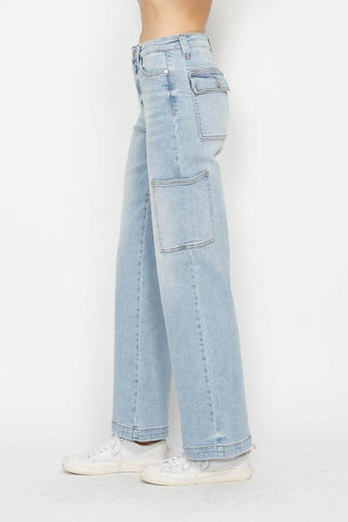 Judy Blue Full Size High Waist Straight Cargo Jeans - Just Believe Boutique