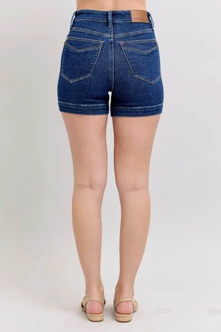 Judy Blue Full Size High Waist Tummy Control Denim Shorts Plus Size - Just Believe Boutique