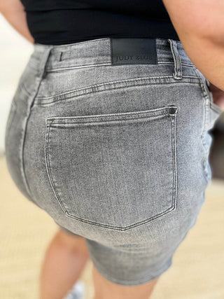 Judy Blue Full Size High Waist Washed Denim Shorts - Just Believe Boutique