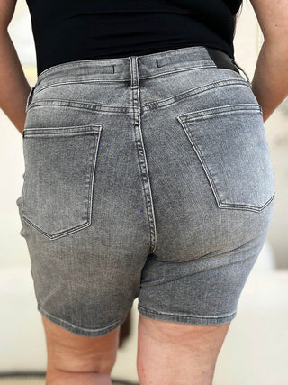 Judy Blue Full Size High Waist Washed Denim Shorts - Just Believe Boutique