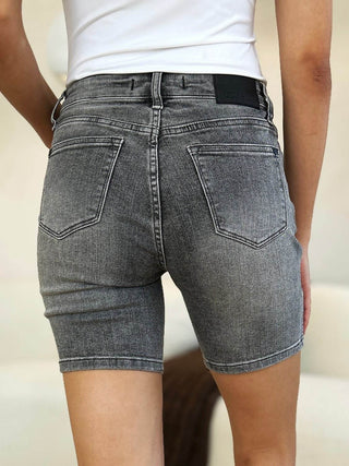 Judy Blue Full Size High Waist Washed Denim Shorts - Just Believe Boutique
