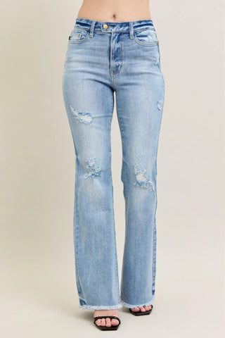 Judy Blue Full Size Hw Flare Jeans W/ Shield Pockets Plus Size - Just Believe Boutique