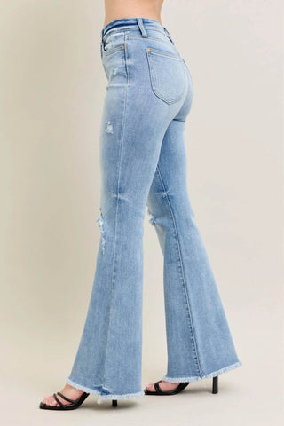 Judy Blue Full Size Hw Flare Jeans W/ Shield Pockets Plus Size - Just Believe Boutique