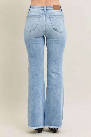 Judy Blue Full Size Hw Flare Jeans W/ Shield Pockets Plus Size - Just Believe Boutique