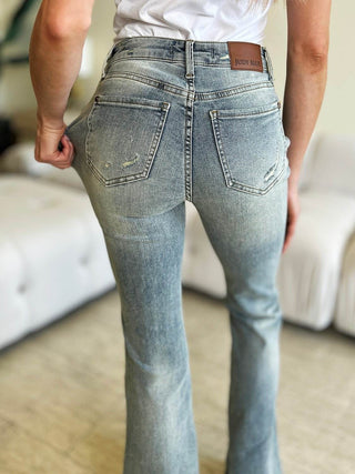 Judy Blue Full Size Mid Rise Flare Jeans - Just Believe Boutique
