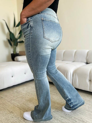 Judy Blue Full Size Mid Rise Flare Jeans - Just Believe Boutique