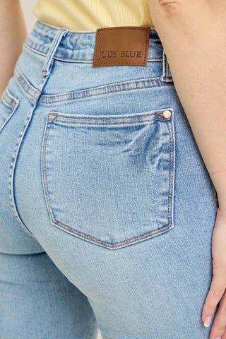 Judy Blue Full Size Mr Tummy Control Vintage Wash Skinny Jeans Plus Size - Just Believe Boutique