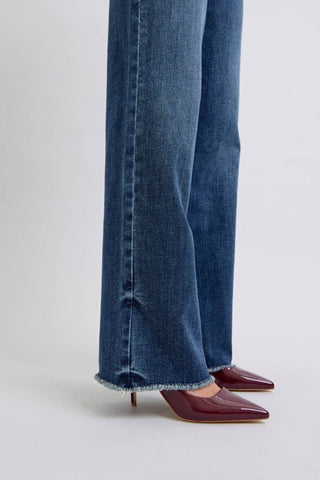 Judy Blue Full Size Raw Hem Mid Rise Jeans - Just Believe Boutique