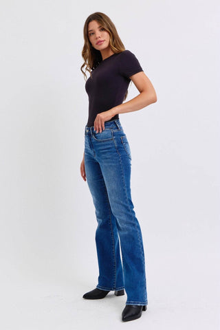 Judy Blue Full Size Run Mid-Rise Bootcut Jeans with Thermal Lining - Just Believe Boutique