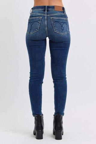 Judy Blue Full Size Run Mid - Rise Waist Skinny Jeans with Thermal Lining - Just Believe Boutique