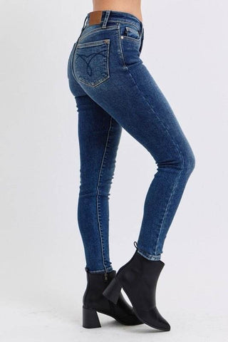 Judy Blue Full Size Run Mid-Rise Waist Skinny Jeans with Thermal Lining - Just Believe Boutique