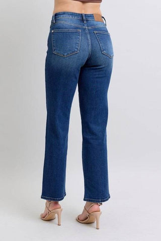Judy Blue Full Size Side Seam Detail Straight Jeans with Pockets - Just Believe Boutique
