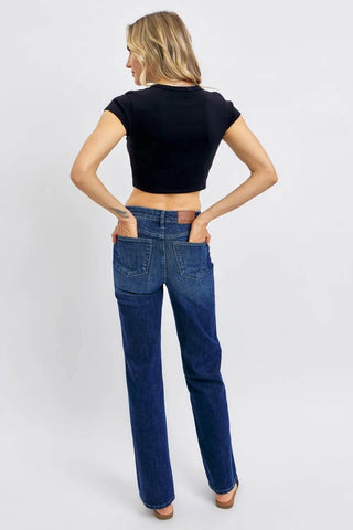 Judy Blue Full Size Tummy Control Straight Jeans Plus Size - Just Believe Boutique