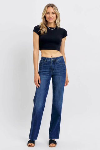 Judy Blue Full Size Tummy Control Straight Jeans Plus Size - Just Believe Boutique