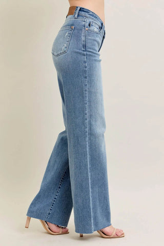 Judy Blue Full Size V - Front Baggy Jeans Plus Size - Just Believe Boutique
