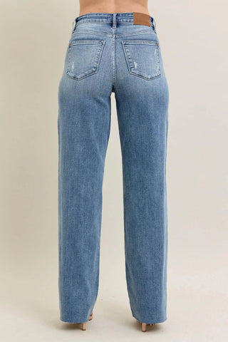 Judy Blue Full Size V - Front Baggy Jeans Plus Size - Just Believe Boutique