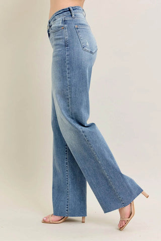 Judy Blue Full Size V - Front Baggy Jeans Plus Size - Just Believe Boutique