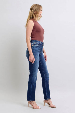 Judy Blue Full Size Washed Straight Leg Jeans with Pockets - Just Believe Boutique