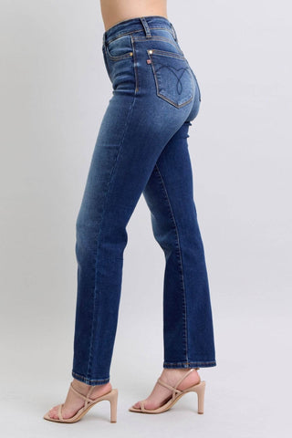 Judy Blue Full Size Washed Straight Leg Jeans with Pockets - Just Believe Boutique