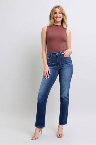 Judy Blue Full Size Washed Straight Leg Jeans with Pockets - Just Believe Boutique