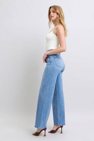 Judy Blue Full Size Wide Leg Jeans with Pockets - Just Believe Boutique