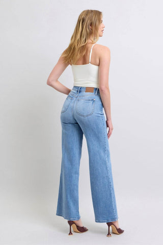 Judy Blue Full Size Wide Leg Jeans with Pockets - Just Believe Boutique