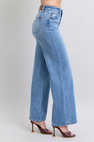 Judy Blue Full Size Wide Leg Jeans with Pockets - Just Believe Boutique