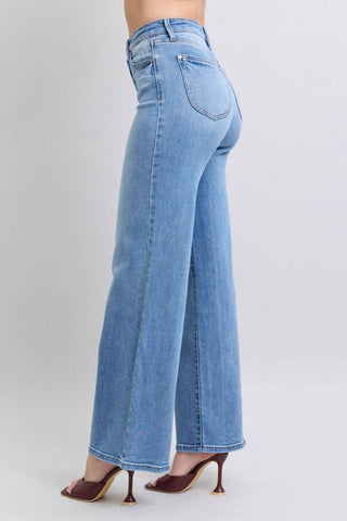 Judy Blue Full Size Wide Leg Jeans with Pockets - Just Believe Boutique