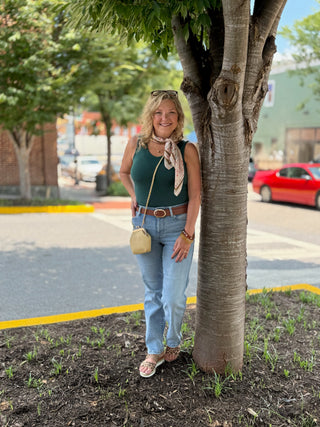 Mid Rise Bootcut Jeans – Light Wash Judy Blue – model photo