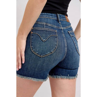 Judy Blue Raw Hem Denim Shorts - Just Believe Boutique