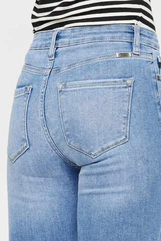 Kancan Distressed Cat's Whiskers Button Fly Jeans - Just Believe Boutique