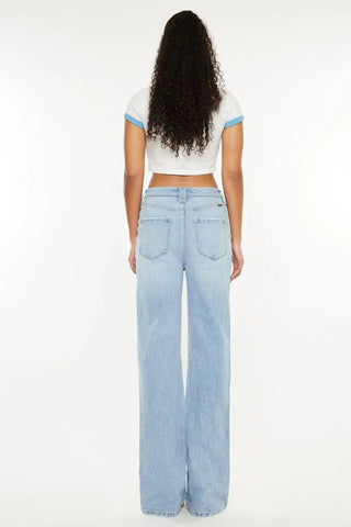 Kancan Distressed High Waist Straight Jeans - Just Believe Boutique