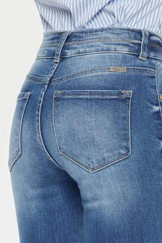 Kancan Distressed Raw Hem High Waist Jeans - Just Believe Boutique