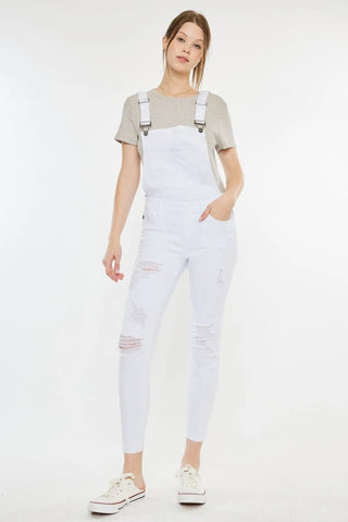Kancan Distressed Skinny Denim Overalls - Just Believe Boutique