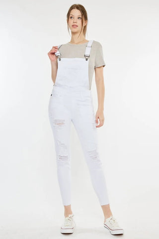 Kancan Distressed Skinny Denim Overalls - Just Believe Boutique