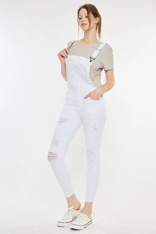 Kancan Distressed Skinny Denim Overalls - Just Believe Boutique