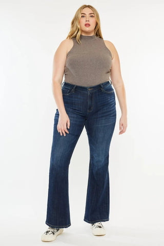 Kancan Full Size Mid Rise Flare Jeans - Just Believe Boutique