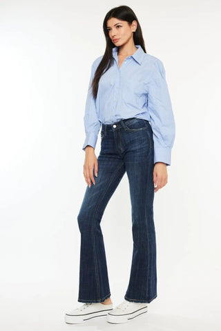 Kancan Full Size Mid Rise Flare Jeans - Just Believe Boutique