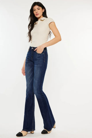 Kancan Full Size Mid Rise Slim Flare Jeans - Just Believe Boutique