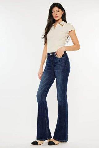 Kancan Full Size Mid Rise Slim Flare Jeans - Just Believe Boutique