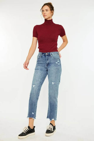 Kancan High Rise Classic Slim Straight Jeans - Just Believe Boutique