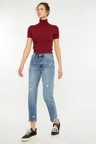 Kancan High Rise Classic Slim Straight Jeans - Just Believe Boutique